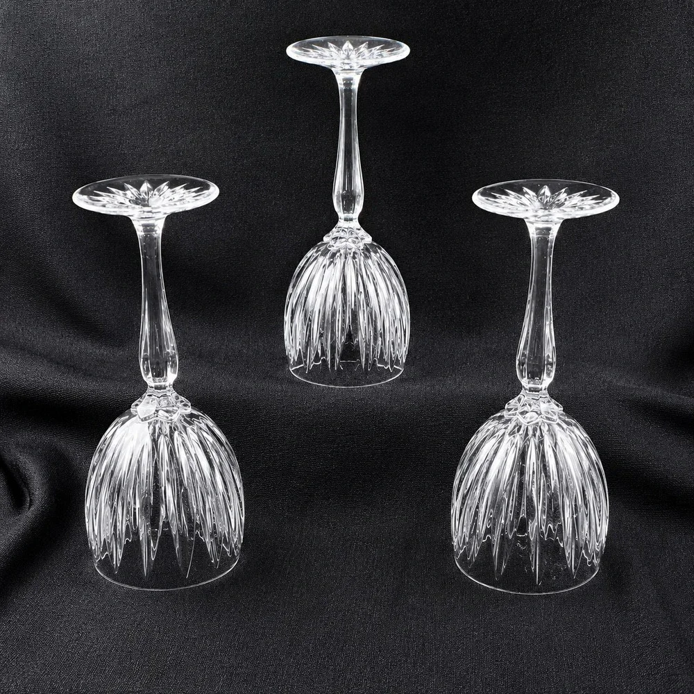 Cristal dArques-Durand Classic Water Goblets Set‎ of 3 Crystal Glass 8 1/8 Inch